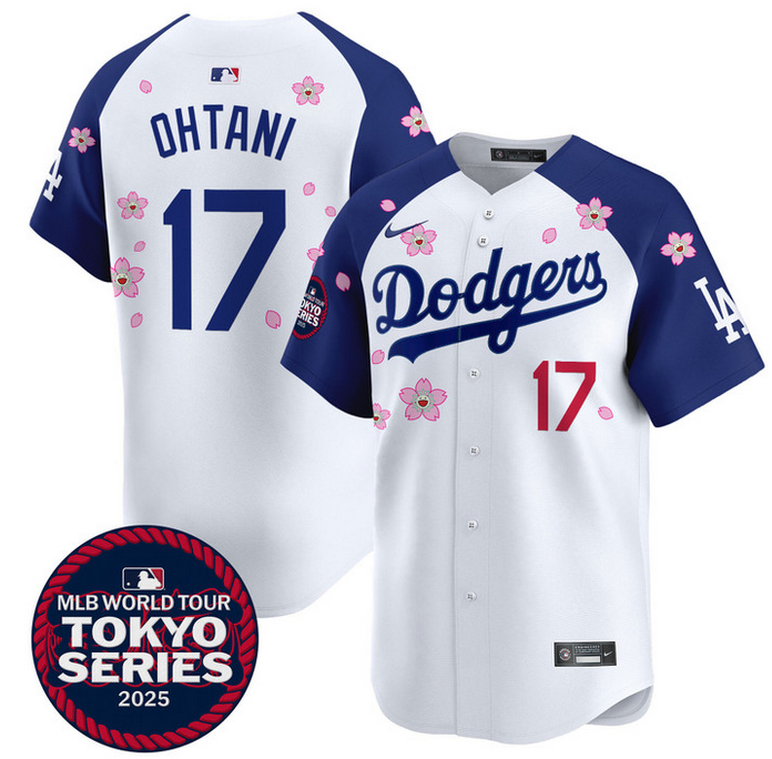 Men Los Angeles Dodgers #17 Ohtani Tokyo Series 2025 white Limited Stitched Jersey